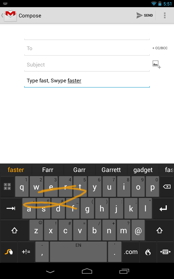 Swype Keyboard แอพฯ คีย์บอร์ดอัจฉริยะ (สั่งงานด้วยเสียงก็ได้)